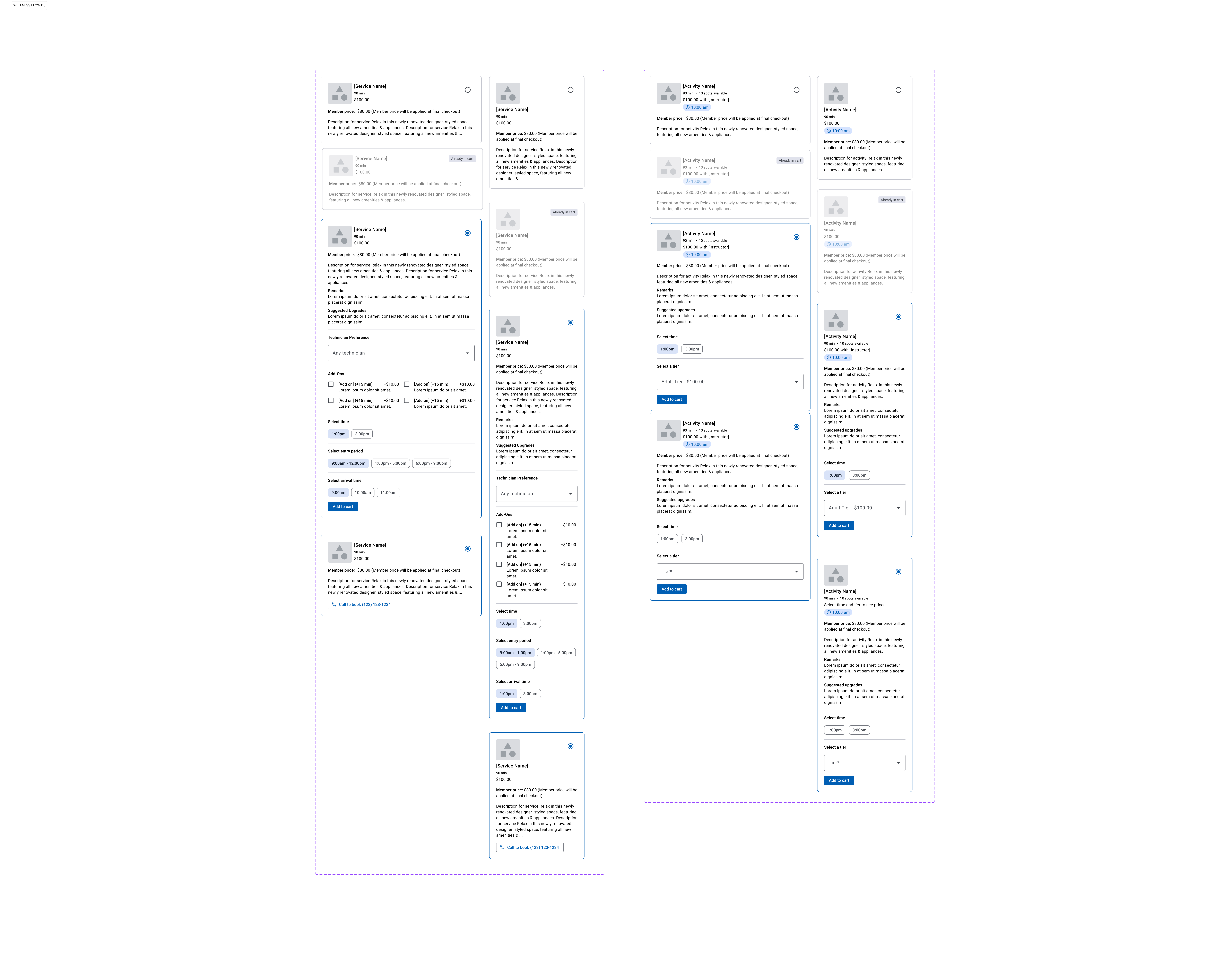 Wellness flow design system components